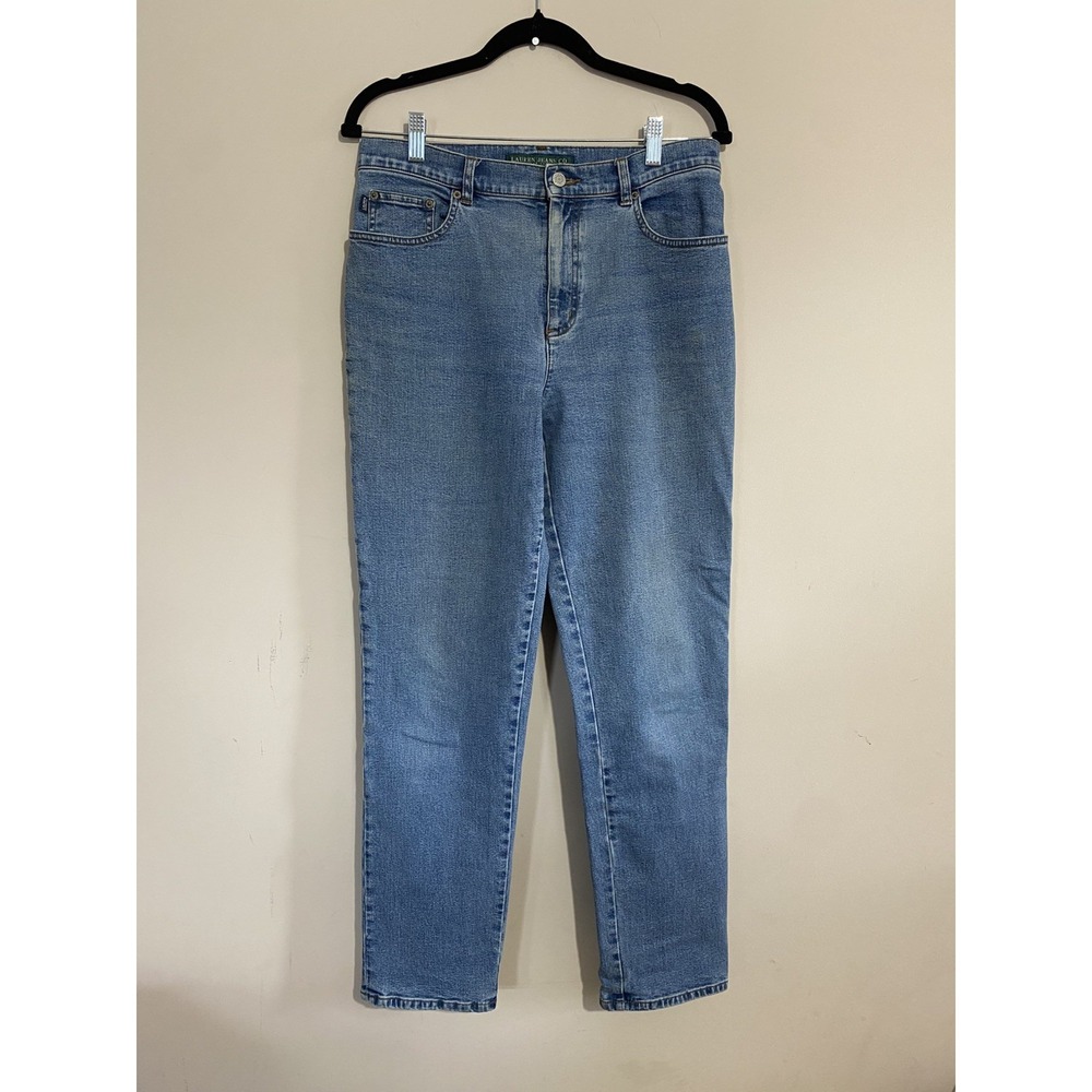 Lauren Jeans Co Ralph Lauren Women's Sz 6 Blue Straight Leg High Rise Mom Jeans